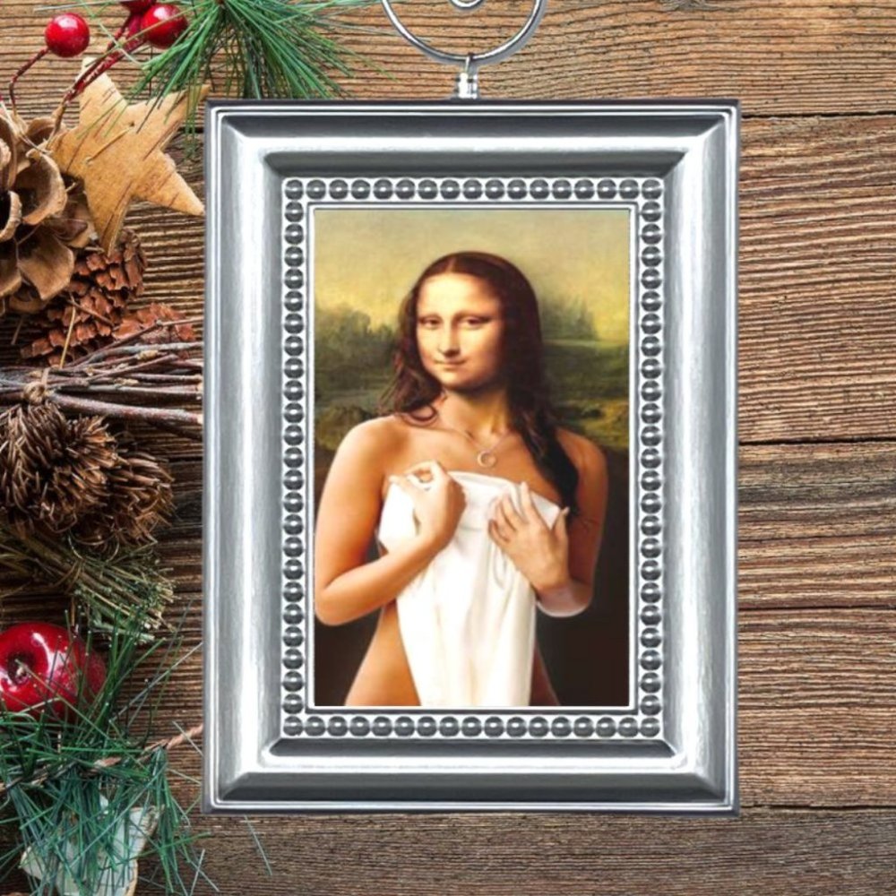 Sexy Hot Mona‎ Lisa In Towel Parody Christmas Tree Ornament